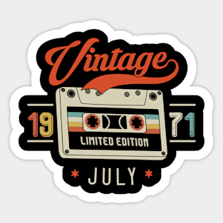 July 1971 - Limited Edition - Vintage Style Sticker